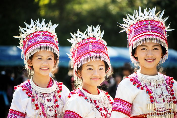 Hmong girls at a new year festival taken during a Chiang Mai Photo Workshop